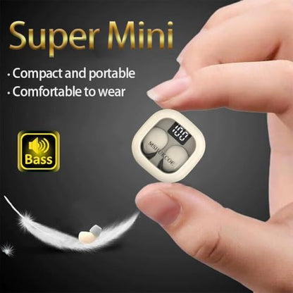 SK19 Sleep Earbuds for Side Sleepers,Invisible Smallest Wireless Bluetooth Earphones,Hidden Headset for Small Ears,Earbuds with Mic for Phone（White） - color: White