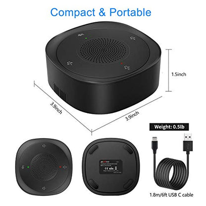 USB Speakerphone Microphone, Conference Speaker Omnidirectional Computer Mic, with 360º Voice Pickup, Touch-Sensor Buttons for Mute/unmute, Streaming, Call Speaker Skype, Webinar, Interview -(JV801) - size: JV801