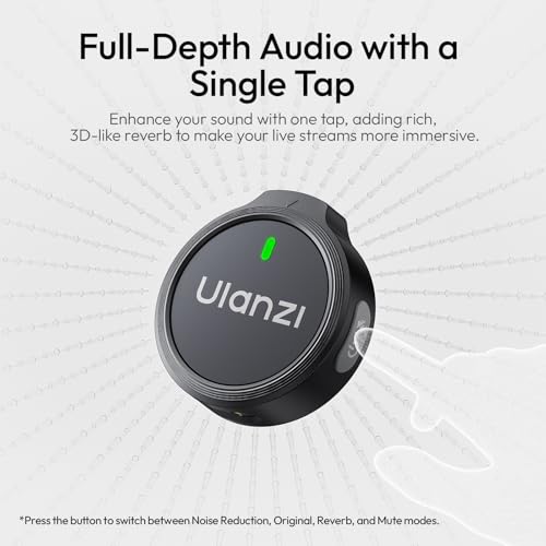 ULANZI A21 Drawer Wireless Microphone for iPhone 14/13/12/11(2TX + Lightning RX), Mini Lapel Mic with 32khz 24bit, AI Noise Reduction, Ultralight Button TX, 36H Battery for Video Recording, Streaming - size: Lightning