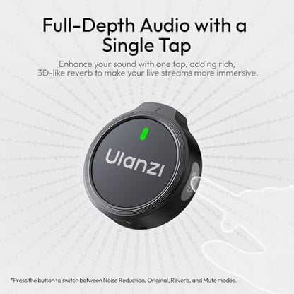 ULANZI A21 Drawer Wireless Microphone for iPhone 14/13/12/11(2TX + Lightning RX), Mini Lapel Mic with 32khz 24bit, AI Noise Reduction, Ultralight Button TX, 36H Battery for Video Recording, Streaming - size: Lightning
