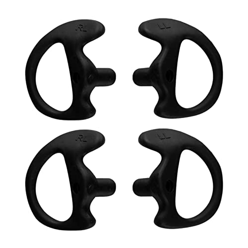 Universal Radio Replacement Earmold, Insert Soft Silicone Earmold Earbud Earplug for Two-Way Radio Coil Tube Audio Kits for Walkie Talkie Acoustic Earpiece Headset (Black, Medium, 2 Pair) - color: Black