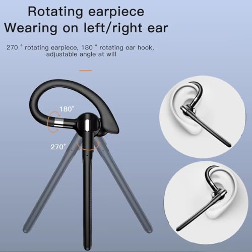 Wireless Headset with Mic for Work • PC Included • 50H Total Battery (8H+Case) • ENC BT 5.4 • IPX5 Waterproof for Office • Driving & PC - size: T526