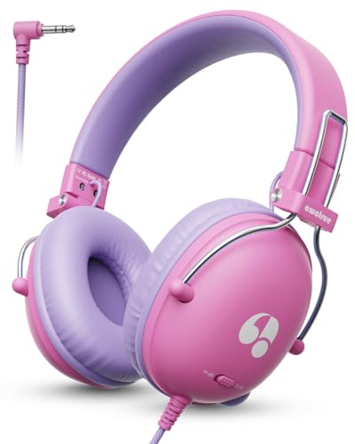 awatrue Kids Headphones, 74/85dB Volume Limiter, 3.5mm Jack Pink HK05 - color: Pink-Purple