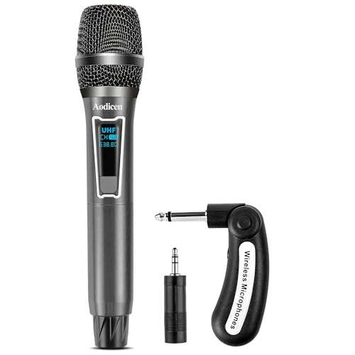 Wireless Karaoke Microphone, No Delay Handheld Microphone System with Rechargeable Receiver, Suitable for Singing, Teaching, Church, Weddings, and DJ Events (Black, 1 Microphone) - size: 1 Microphone
