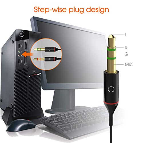Maeline Headphone Splitter Adapter, 3.5mm Mic Cable for Computer, Headset 3.5mm Female to 2 Dual Male Microphone Audio Stereo Jack Earphones Port to Gaming Speaker PC - 1000 Pack - size: 1000 Pack