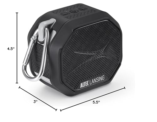 Altec Lansing - Portable Bluetooth Speaker, Waterproof IP67 - color: Black