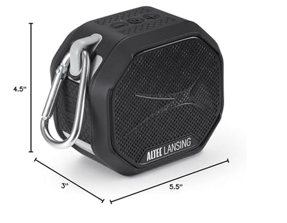 Altec Lansing - Portable Bluetooth Speaker, Waterproof IP67 - color: Black