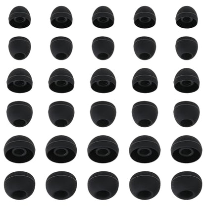 30Pcs Silicone Replacement Earbud Covers Fit Most Earphones Ear Tips(Inner Hole 4mm -6.5mm) Black Ears Cushion Earbuds for in- Ear Headphones Tips Replacement Kit