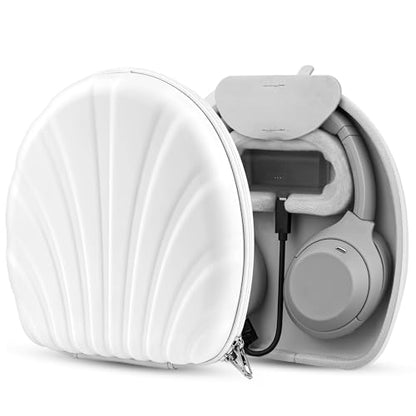 Geekria PRO Charging Headphones Case Compatible with Sony WH-1000XM6, WH-1000XM5, WH-1000XM4, ULT WEAR and More, Hard Shell, Durable, Multi-Layer Protection (White) Without Power Bank