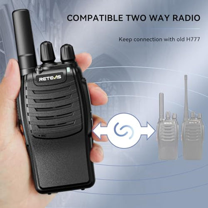Retevis H777 Walkie Talkies for Adults with Clear Audio, Flashlight USB C | Rechargeable Portable FRS-Two Way Radio 10 Pack for School Event Planning, Emergency Alarm, Short Antenna, Compact to Carry - style: Without Screen
