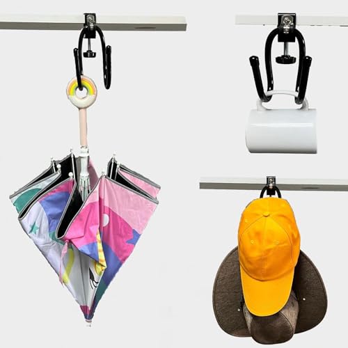 AUXPhome 2/PK Portable Desk Mount Hanger, Strong Table Hanger Hooks for Backpack, Hard hat, Cords,Bags,Mug,Towels, Shoes, Toys, Umbrella, Cap,Headphone,Purse,Handbag,etc for Table Desk, Under Counter