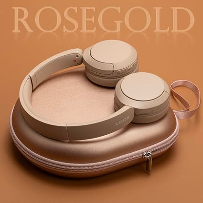Ginsco Universal Headphone Case Compatible with JBL Tune 510BT 720BT, Sony WH-CH 720N/WH-CH520, with Bose/Sony/JBL/Soundcore Life Q20i Q30/BERIBES/TOZO/KVIDIO Waterproof Travel Carrying Case Rose Gold - color: Rose Gold