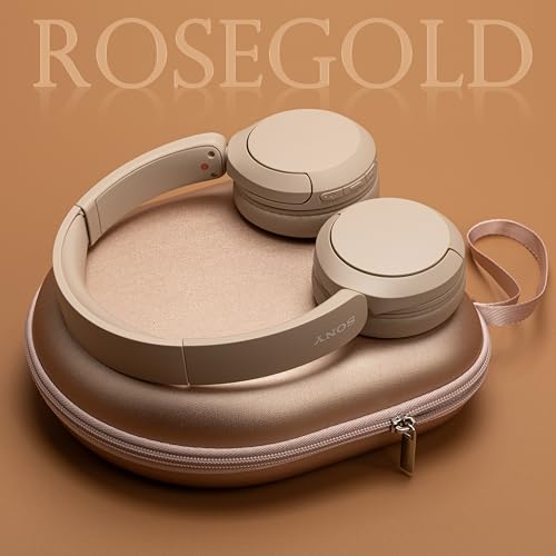 Ginsco Universal Headphone Case Compatible with JBL Tune 510BT 720BT, Sony WH-CH 720N/WH-CH520, with Bose/Sony/JBL/Soundcore Life Q20i Q30/BERIBES/TOZO/KVIDIO Waterproof Travel Carrying Case Rose Gold - color: Rose Gold