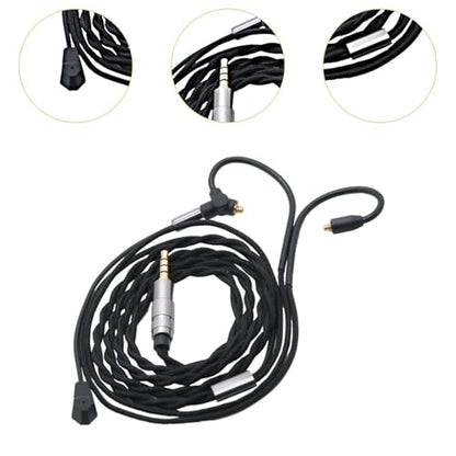 Earphone Cable MMCX Replacement Earphone Wire 3.5mm Audio Jack Detachable Earbuds Exchange Nylon Braided Cord with Mic and Comfortable