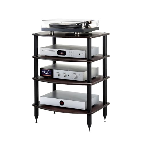 Pangea Audio Vulcan Four Shelf Audio Rack, Media Stand, and Components Cabinet 4 Shelf Espresso - color: 4 Shelf Espresso