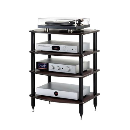 Pangea Audio Vulcan Four Shelf Audio Rack, Media Stand, and Components Cabinet 4 Shelf Espresso - color: 4 Shelf Espresso