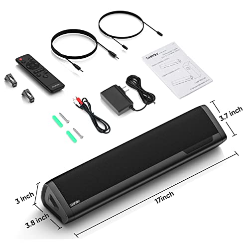 Saiyin Sound Bar for Smart TV, 17 Inch Soundbar TV Speakers with Volume Indicator for TV PC Projector.