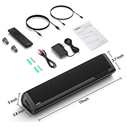 Saiyin Sound Bar for Smart TV, 17 Inch Soundbar TV Speakers with Volume Indicator for TV PC Projector.