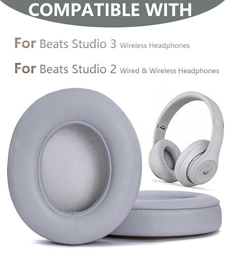 Replacement Ear Pads Compatible with Beats Studio 3 Wireless Grey - color: Grey