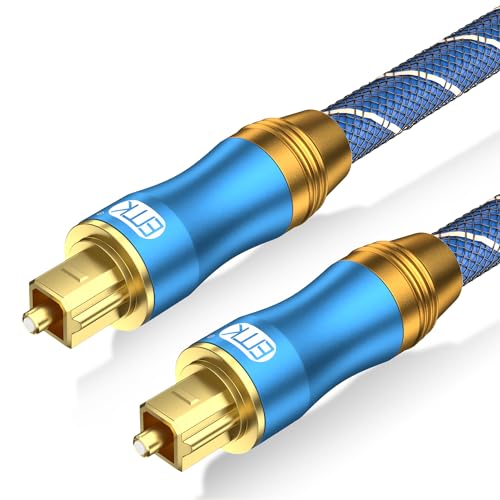 EMK Digital Optical Audio Cable Fiber Optical Toslink Cable SPDIF Audio Cable Male to Male Cord for Home Theater, Sound Bar, TV, PS4, Xbox, PlayStation & More (15Feet/4.6M) - size: 16.5Feet/5M