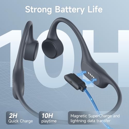 LOBKIN Bone Conduction Swimming Headphones IP68 Waterproof MP3 32G Memory | Bluetooth 5.4, 10 Hours Playtime, Secure Fit, Underwater Open Ear Earbuds for Surfing, Running, Cycling