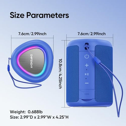 Portable Bluetooth Speaker Beach Essentials: Powerful Crystal Clear Sound/Dynamic Light/IPX5 Waterproof/All Day Playtime/Wireless BT 5.3/TWS Paring, Dad Gifts, Outdoor|Travel|Camping|Pool Accessories | Powerful HD Sound,Dynamic Light,All Day Playtime,Wire