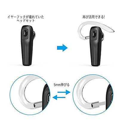 Ear Hooks 360° Rotatable Multi-Dimensional Adjustable Soft Silicone Universal Bluetooth Headset Clips Anti-Slip Sports Clamp Loop Replacement 5Pcs 6mm, Transparent