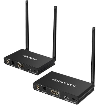 2.4GHz Wireless ARC Optical 3.5mm (RCA) Audio Transmitter Receiver | for TV Pojector,164Ft 18ms Latency,Built-in Bluetooth 5.3 Receiver (Only Audio)