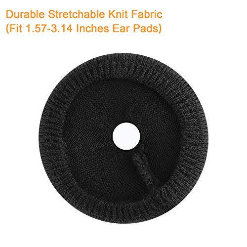 Earpads Sweater Cover Protectors with Knit Fabric for Beats Solo 3/2, Solo HD/Mixr/EP Headphones and Other Headsets with 1.57-3.14 Inch Ear Cushions [ 2 Pairs ] (Black)