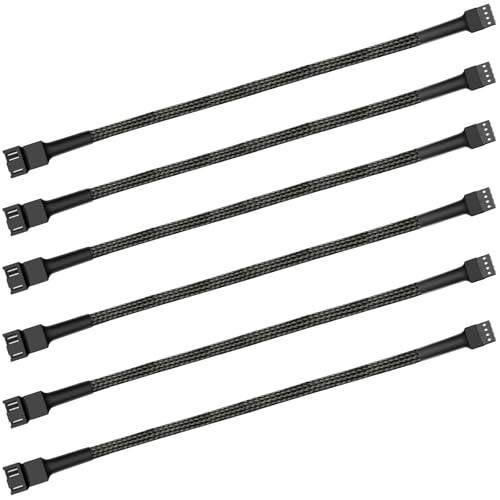 12" pwm Fan Extension Cable，4 pin Fan Extension Cable，Cable Extension pc，PC Fan Extension Cable, PWM Fan Extension Cable, PWM Extension Cable(12"（30cm） 6pcs) - size: 12"（30cm）6pcs