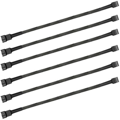 12" pwm Fan Extension Cable，4 pin Fan Extension Cable，Cable Extension pc，PC Fan Extension Cable, PWM Fan Extension Cable, PWM Extension Cable(12"（30cm） 6pcs) - size: 12"（30cm）6pcs