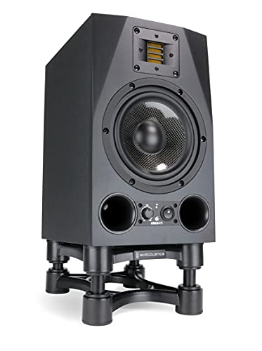 IsoAcoustics Iso-Stand Series Speaker Isolation Stands with Height & Tilt Adjustment: Iso-200 (7.8” x 10”) Pair - size: ISO-200 (20 x 25.4 cm)