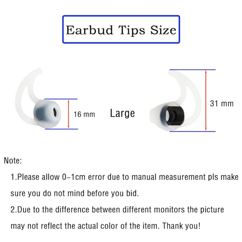 Silicone Earbud Tips Replacement Ear Bud Tips Compatible with Bose SoundSport Freestyle IE2 IE3 Headphone Ear Tips Rubber Tips Earbud Covers Large 3 Pairs - size: L