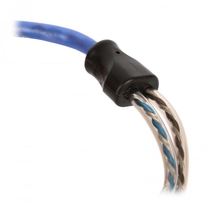 NVX® XIV205 1.64 ft (0.5 Meter) Oxygen Free Copper 2-Channel Twisted Pair V-Series Car Audio RCA Audio Interconnect Cable with Shielded Noise Reduction and Split-tip Silver-Plated Ends | Oxygen Free Copper Twisted Pair V-Series with Shielded Noise Reducti