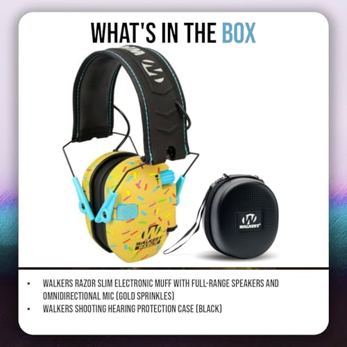 Walker's Razor Slim Electronic Earmuffs | Protective Case - color: Multicolour