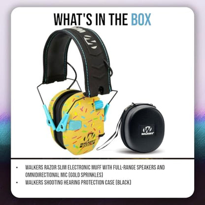 Walker's Razor Slim Electronic Earmuffs | Protective Case - color: Multicolour