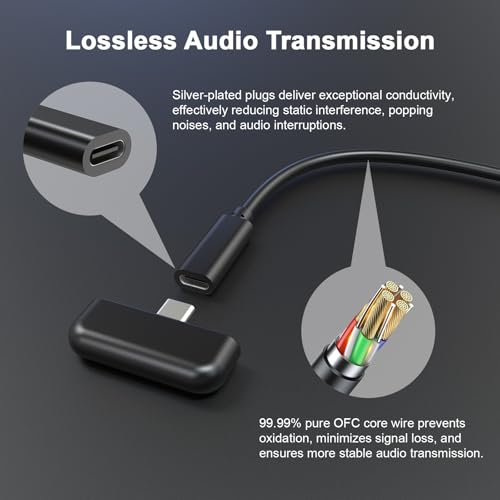 Zosvoses USB-C to USB-A Adapter Cable Compatible with SteelSeries Arctis 7X, Arctis 7P, Arctis 1 Wireless Gaming Headset Audio Transmitter Adapter, 4.9ft