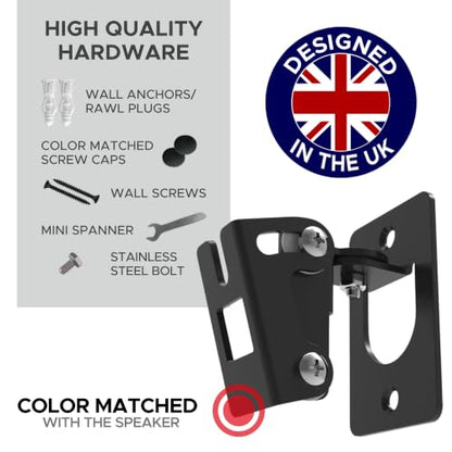 Sound Bass Play 1 Wall Mount Black, Single (1pc) Adjustable Tilt & Swivel | Compatible with Sonos Play:1 Only, Adjustable Swivel & Tilt Mechanism, Mounting Bracket Includes All Mounting Fixings - color: Black