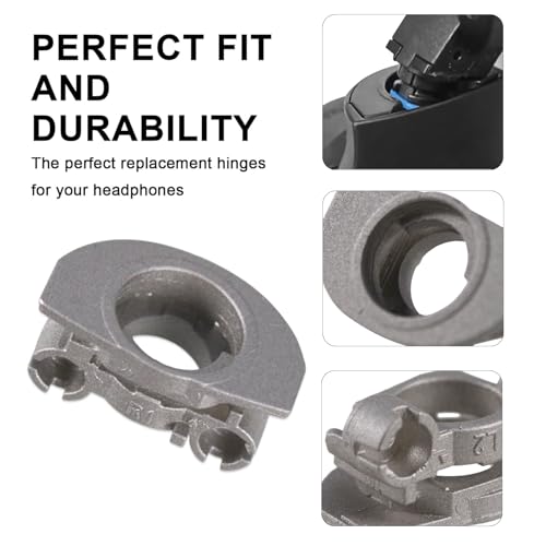 Hinge Swivels + U Shaped Metal Hinge Lock for Sony WH-1000XM4(Silver,Right) | Durable WH-1000XM4 Replacement Parts Accessories Hinge Spins,As Same As OEM Repair Kit Set - color: Silver-Right
