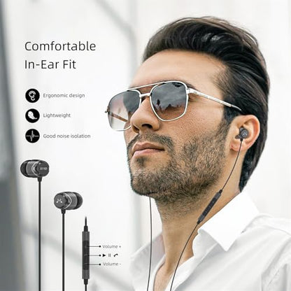 SoundMAGIC E11D USB-C in-Ear Stereo Headphones with 10mm Drivers, Metal Housing, L-Shaped Plug, in-Line Controller, HiFi Sound,Black
