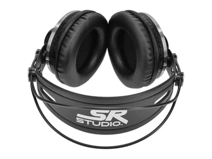 Monoprice Over Ear Closed‑Back Pro Audio Monitoring Headphones - 50mm Drivers, With Mini 3 Pin Connector, 3 Meter (9.84 Feet) Cable, Black - SR Studio Series