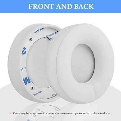 Adhiper Solo Pro Replacement Earpads for Beats Solo Pro Headphones (White) | Protein Leather Ear Pads,Noise Isolation Memory Foam Ear Cushion ,Durable ,Anti-Sweat,Soft and Comfortable - color: White