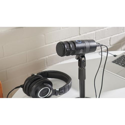 Audio-Technica AT2040USB Hypercardioid Dynamic Podcast USB Microphone, Black Bundle with 2 YR CPS Enhanced Protection Pack