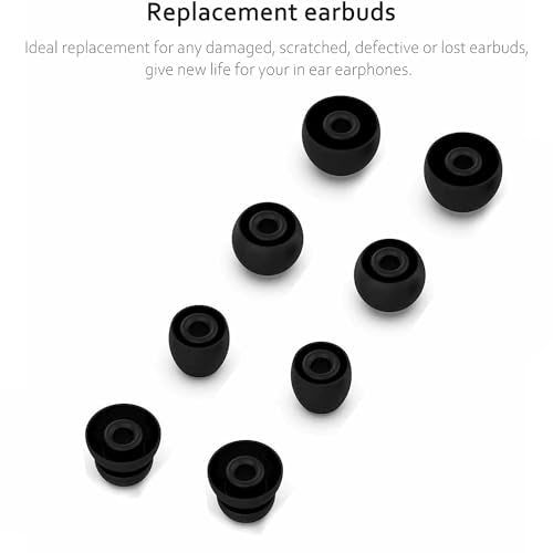 Replacement Eartips Silicone Earbuds Buds Set Compatible with Beats Powerbeats Pro Wireless Earphones, Replacement Ear Tips for Beats Flex Earbuds Replacement Tips (Black 8pcs) - color: Black
