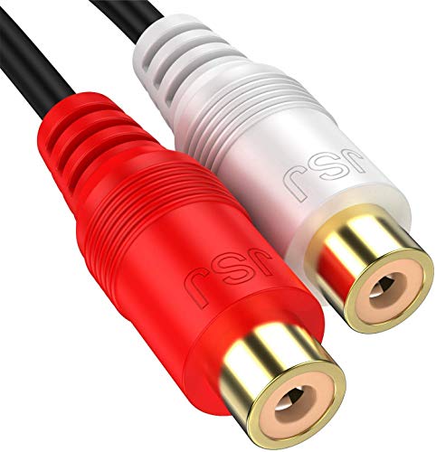 Eanetf RCA 1 Male to 2 Female Y Adapter 2 Pack 0.6FT Gold | RCA Y splitter 1 male to 2 female, 2 pack, 0.6FT, Gold plated, OFC conductor + dual shielding, For audio/subwoofer,