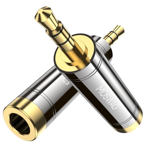 MOSWAG 3.5mm Male to 1/4'' Female Stereo Headphone Adapter, 3.5mm(1/8'') Plug Male to 6.35mm (1/4'') Jack Female Stereo Adapter for amplifiers, Mixing Console, Home Theater Devices, Electric Guitar - size: 2 Pack