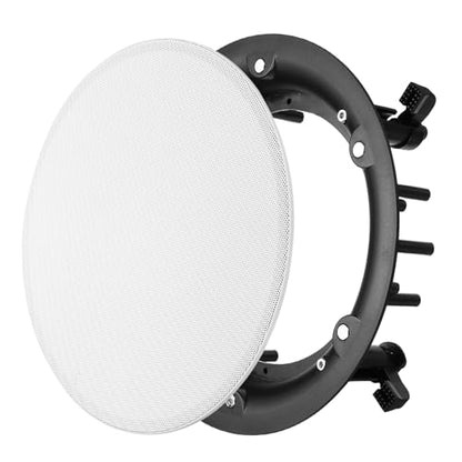 MECCANIXITY Ceiling in-Wall Speaker Grille Cover and Base, 9.2 Inch White Round Metal Recessed Drop Ceiling Speakers Magnetic Dust Covers Accessory for Surround Sound Systems - size: 9.2 Inch