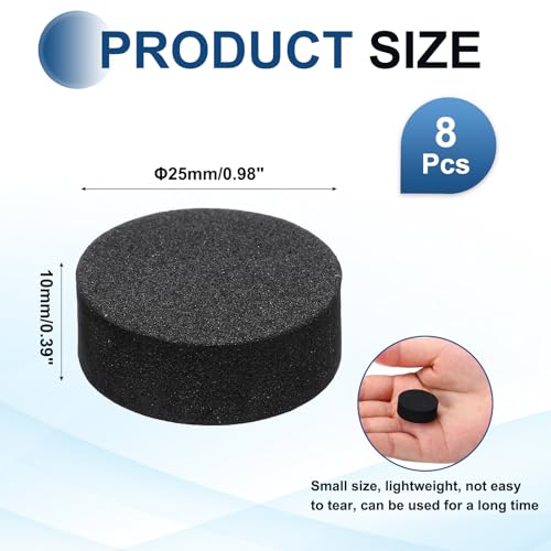 MECCANIXITY 8 Pcs Single Sided Speaker Isolation Feet Pads, 25mmx10mm Non Slip Foam Shock Absorption Base Pad Amplifier Stand Feet Mat for Speaker HiFi Home Theater Sound System, Black - size: 25mmx10mm