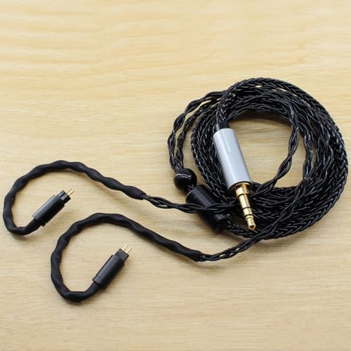 Youkamoo 0.78mm 2 Pin IEM Cable 3.5mm Silver Plated Copper Earphone Upgrade Cord Compatible with KZ BL03 TRN V90 V80 ZS10 AS10 ZST 2m 6.5ft (Black) - color: Black
