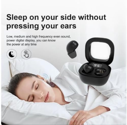 Ultra small mini earphones ，Mini Invisible Wireless Earbuds for Small Ear Canals, Low Profile Hidden Sleep Earbuds, IPX5 Waterproof Bluetooth Headphones for Work, Side Sleep & Daily Use (beige) - color: Beige